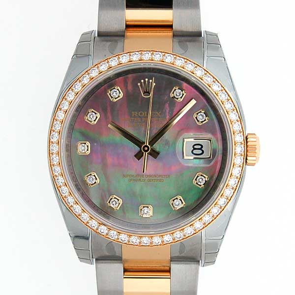 ロレックス　ROLEX　デイトジャスト　ベゼルダイヤ　116243NG　シェルダイヤ文字盤　SS/YG　新品