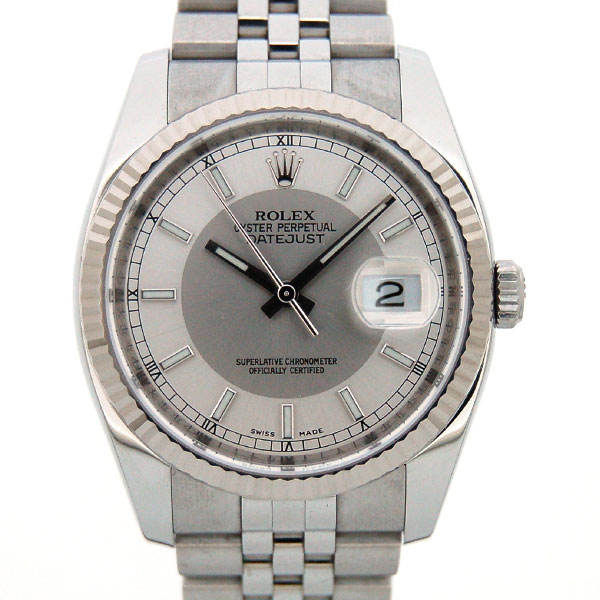 ロレックス　ROLEX　デイトジャスト　116234　シルバー/グレー　SS×WG　自動巻　アウトレット
