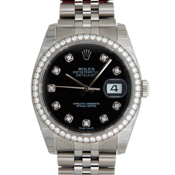 ロレックス　ROLEX　デイトジャスト　Ref.116244G　ダイヤモンド　ブラック　新品
