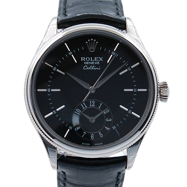 ロレックス　ROLEX　チェリーニ　デュアルタイム　50529　K18WG　自動巻き　ブラック　新品