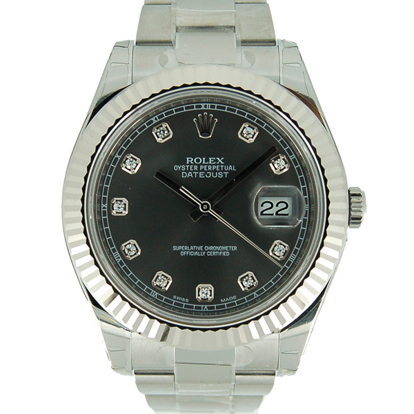ロレックス　ROLEX　デイトジャスト2　Ref.116334G　グレー　10Pダイヤ　新品