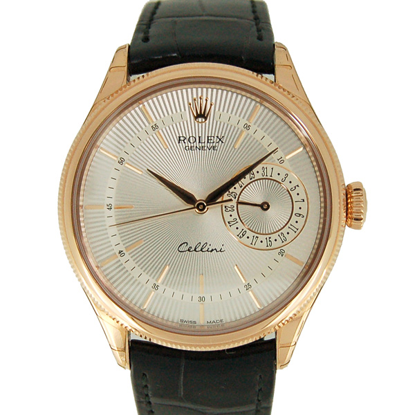 ロレックス　ROLEX　チェリーニ　デイト　50515　エバーローズゴールド　シルバー　革ベルト　39mm　新品