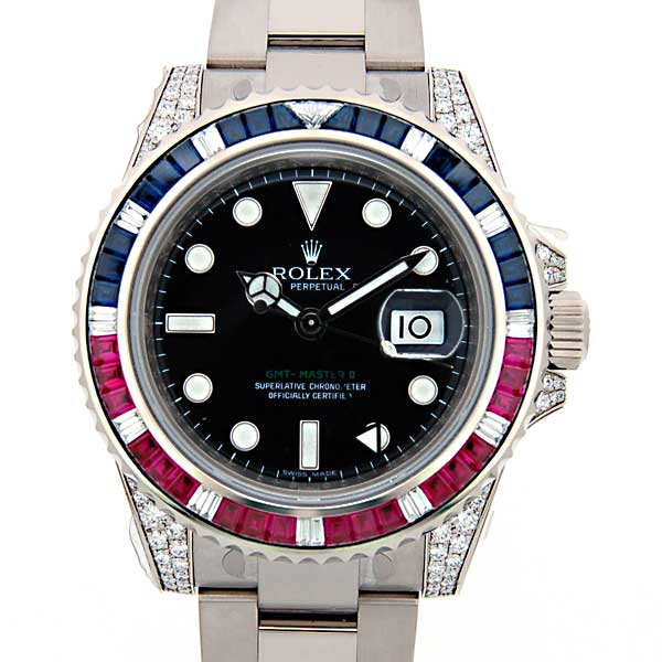 ロレックス　ROLEX　GMTマスター2　Ref.116759SARU  サファイアルビーダイヤベゼル　18KWG　メンズ　自動巻　ブラック　新品