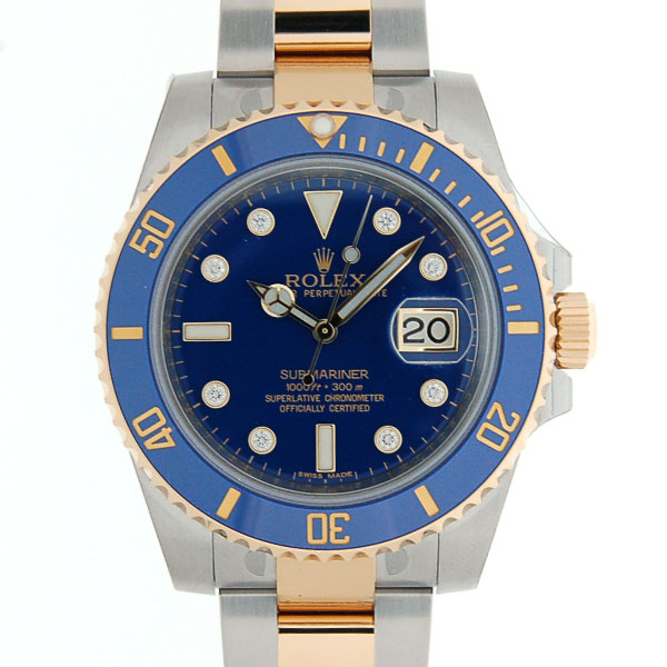 ロレックス　ROLEX　サブマリーナデイト　コンビ　Ref.116613GLB　ブルー　SS×YG　8Pダイヤ　新品