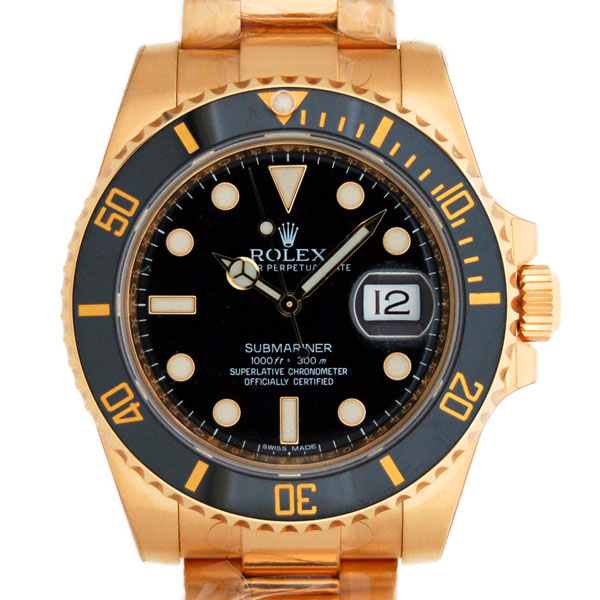 ロレックス　ROLEX　サブマリーナデイト　116618LN　18KYG　金無垢　黒文字盤　新品