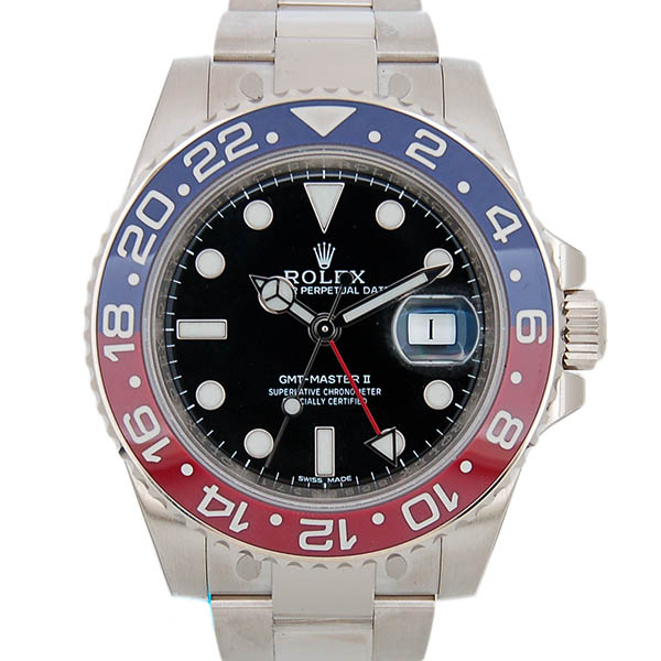 ロレックス　ROLEX　GMTマスター2　Ref.116719BLRO　18KWG　赤/青ベゼル　ブラック　40mm　新品