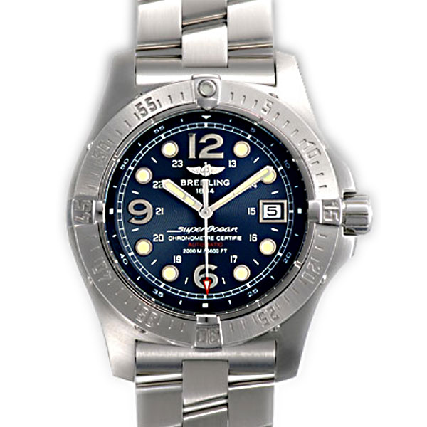 ブライトリング　BREITLING　スーパーオーシャンスチールフィッシュ　A17390　ブルー　自動巻き　2000m防水　新品