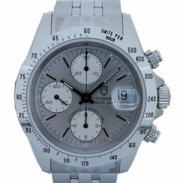チューダー(チュードル)　TUDOR　クロノタイム　79280SW　シルバー/ホワイト　自動巻き　メンズ　クロノグラフ　日本ロレックスで修理可能