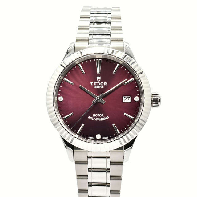 チューダー(チュードル)　TUDOR　スタイル オートマティック　12510　ワインレッド　38mm　3Pダイヤ　新品