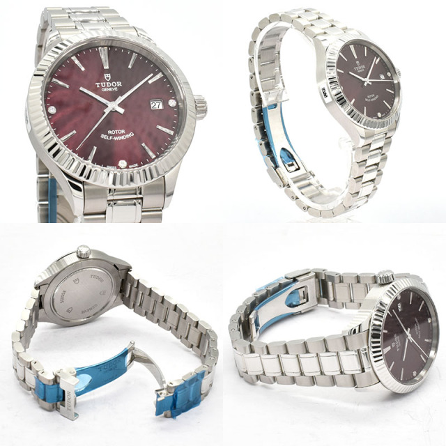 チューダー(チュードル) TUDOR スタイル オートマティック 12510 ワインレッド 38mm 3Pダイヤ 新品