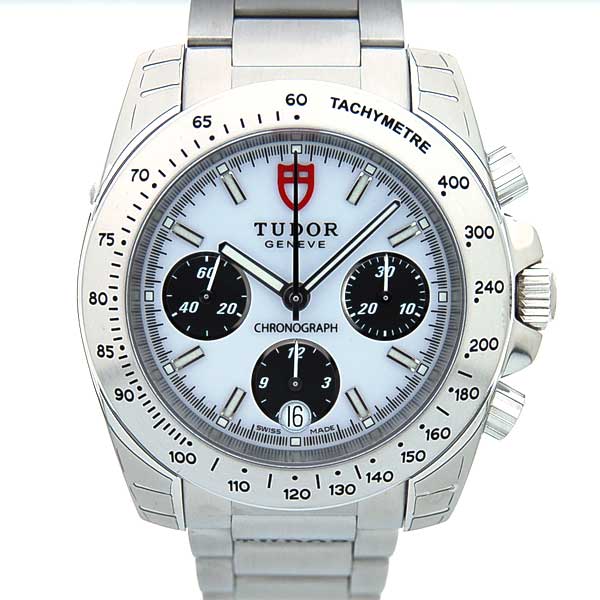 チューダー(チュードル) TUDOR スポーツクロノグラフ 20300 メンズ 自動巻 ホワイト 黒目玉 3連ブレス 新品 チューダー(チュードル) TUDOR スポーツクロノグラフ 20300 メンズ 自動巻 ホワイト 黒目玉 3連ブレス 新品