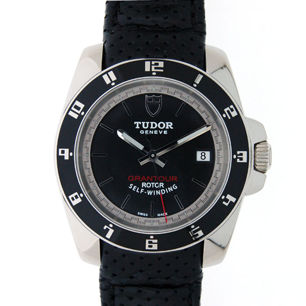 チューダー(チュードル)　TUDOR　グランツァーデイト　20050N　自動巻　41mm　SS　ブラック　革　新品