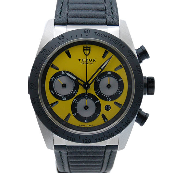 チューダー(チュードル)　TUDOR　ファストライダー　クロノグラフ　42010N　SS　イエロー　革ベルト　42mm　新品