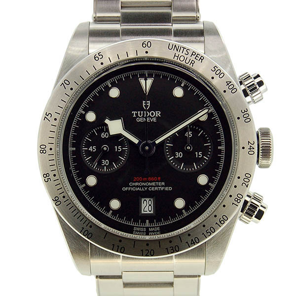 チューダー(チュードル)　TUDOR　ヘリテージ　ブラックベイ クロノグラフ　79350　41mm　ブラック　SS　新品