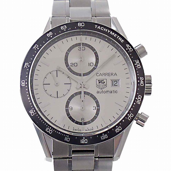 タグホイヤー　TAG HEUER　カレラ　タキメトリック　CV2011　自動巻き　メンズ　シルバー　クロノグラフ