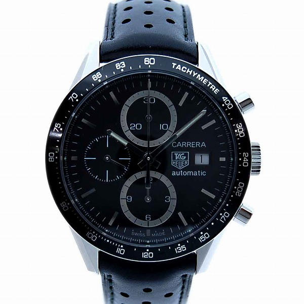 タグホイヤー　TAG HEUER　カレラ　タキメトリック　CV2010　革ベルト　自動巻き　100m防水　ブラック　黒　クロノグラフ　新品