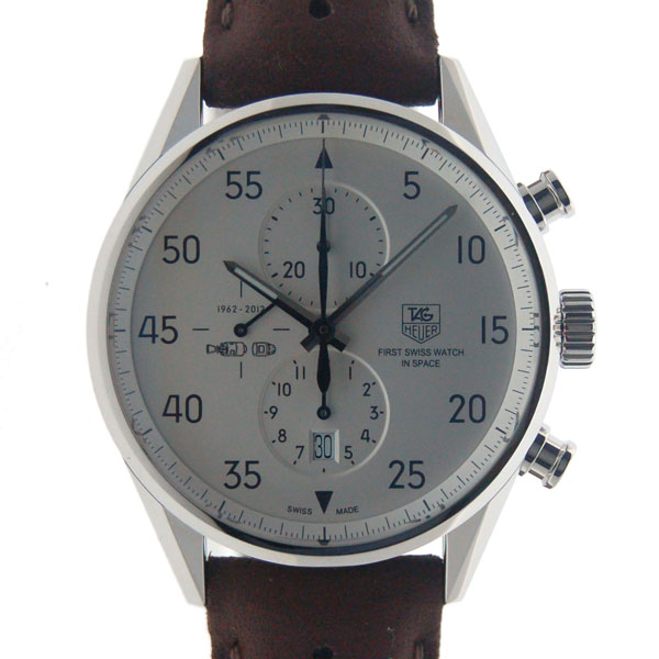 タグホイヤー　TAG HEUER　カレラ1887クロノグラフ　スペースX　CAR2015.FC6321  SS　シルバー　革　世界限定2012本　新品
