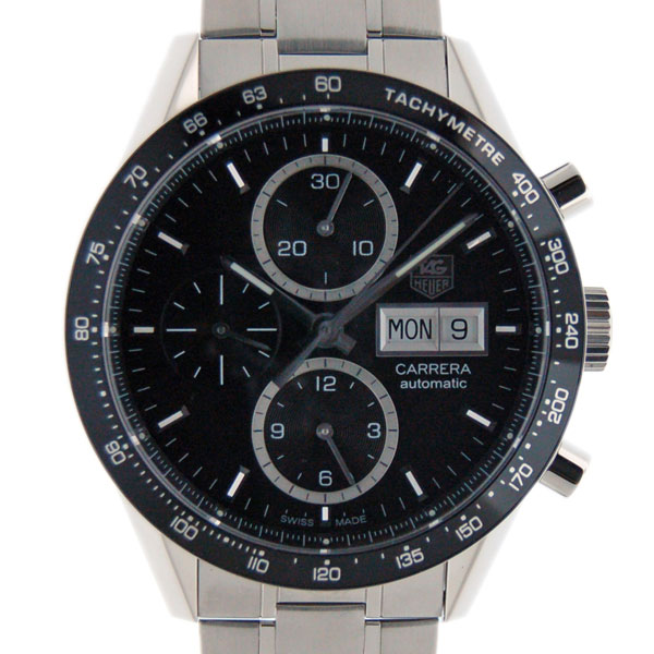 タグホイヤー　TAG HEUER　カレラタキメータークロノ　デイデイト　キャリバー16　CV201AG.BA0725　SS　ブラック　新品