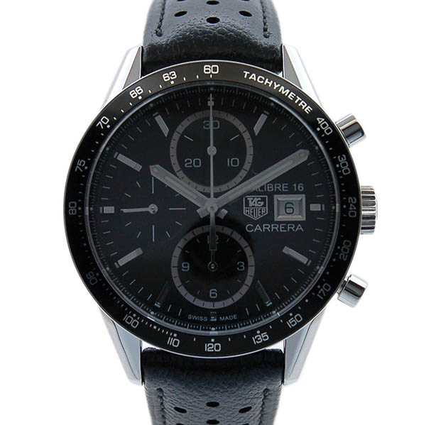 タグホイヤー　TAG HEUER　カレラタキメータークロノグラフ　キャリバー16　CV201AJ.FC6357　SS　革ベルト　ブラック　新品