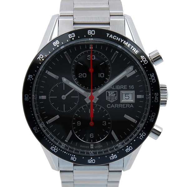 タグホイヤー　TAG HEUER　カレラタキメータークロノグラフ　キャリバー16　CV201AK.BA0727　SS　ブラック　新品