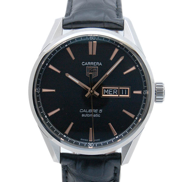 タグホイヤー　TAG HEUER　カレラ　デイデイト　キャリバー5　WAR201C.FC6266　41mm　SS　革ベルト　ブラック　新品