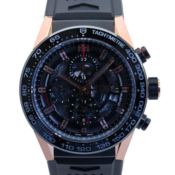 タグホイヤー　TAG HEUER　カレラ　クロノグラフ　キャリバー　ホイヤー01　CAR2A5A.FT6044　ブラック　ラバー　新品