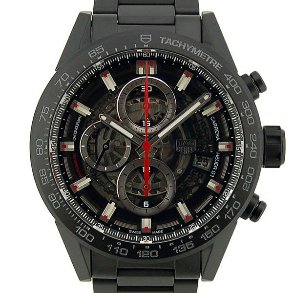 タグホイヤー　TAG HEUER　カレラ　クロノグラフ　キャリバー　ホイヤー01　ブラックセラミック　CAR2090.BH0729　43mm　新品