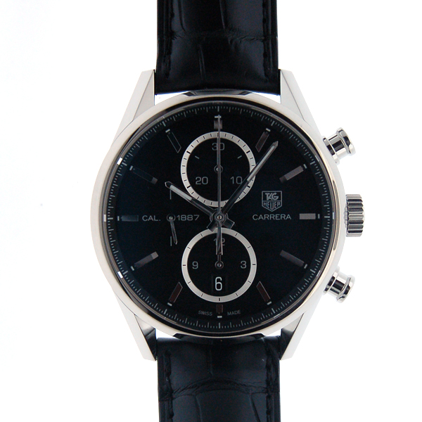 タグホイヤー　TAG HEUER　カレラクロノ　キャリバー1887　CAR2110.FC6266　41mm　SS　ブラック　自動巻　革ベルト　新品