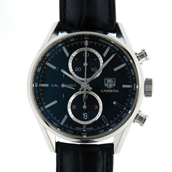 タグホイヤー　TAG HEUER　カレラクロノ　キャリバー1887　CAR2110.FC6266　41mm　SS　ブラック　自動巻　革ベルト　新品