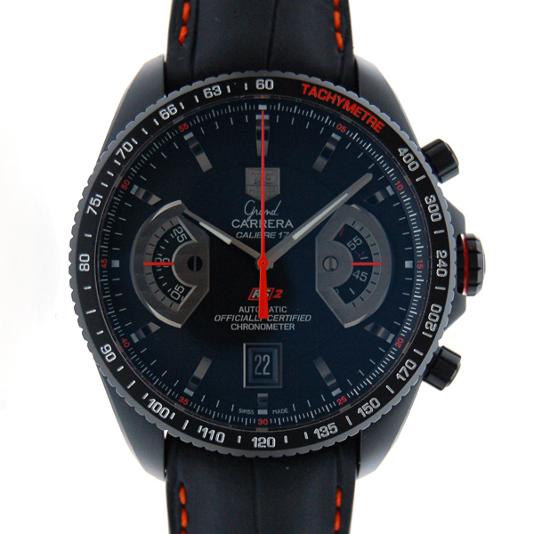 タグホイヤー　TAG HEUER　グランドカレラ　クロノグラフ　キャリバー17　RS2　CAV518K.FC6268　PVD　オレンジ針　新品
