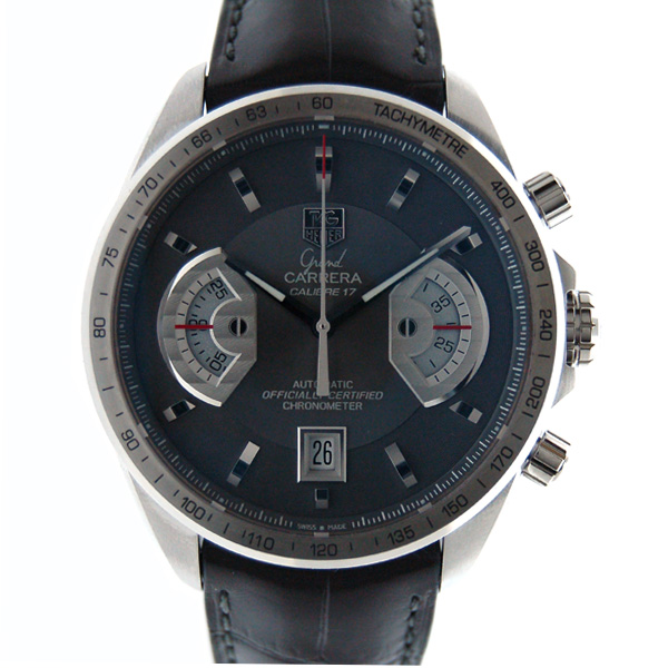 タグホイヤー　TAG HEUER　グランドカレラクロノ　キャリバー17　 CAV511J.FC6312　SS　革ベルト　グレー　新品