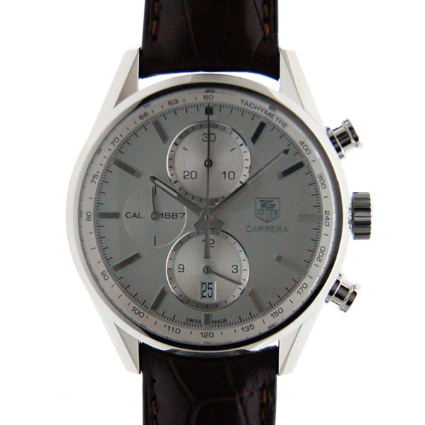タグホイヤー　TAG HEUER　カレラクロノ　キャリバー1887　CAR2111.FC6291　41mm　SS　シルバー　自動巻　茶革ベルト　新品