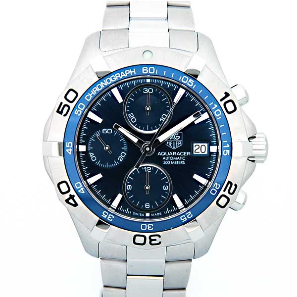 タグホイヤー　TAG HEUER　ニューアクアレーサー　CAF2112.BA0809　クロノグラフ　自動巻　ブルー
