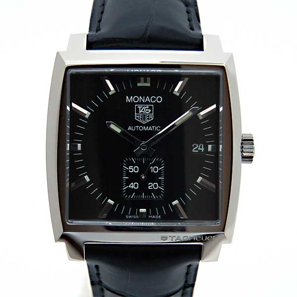 タグホイヤー　TAG HEUER　モナコ　WW2110.FC6177　ブラック　革ベルト　新品