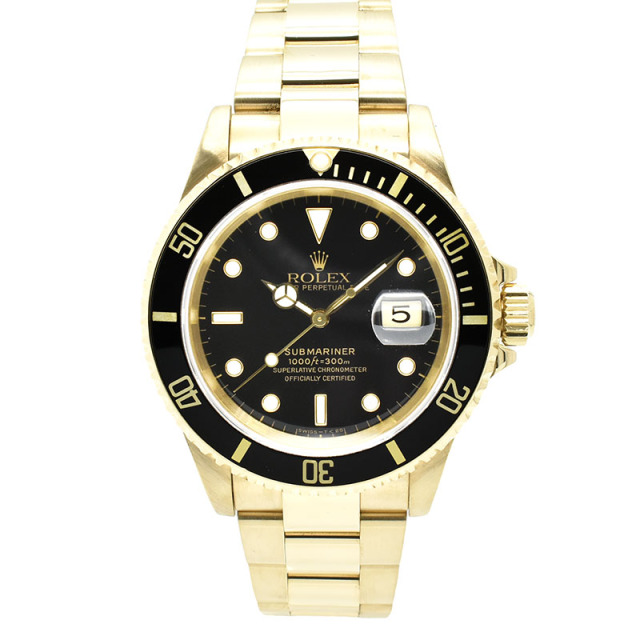 ロレックス　ROLEX　サブマリーナデイト　Ref.16618　18KYG　X番　ブラック　40mm　USED　中古