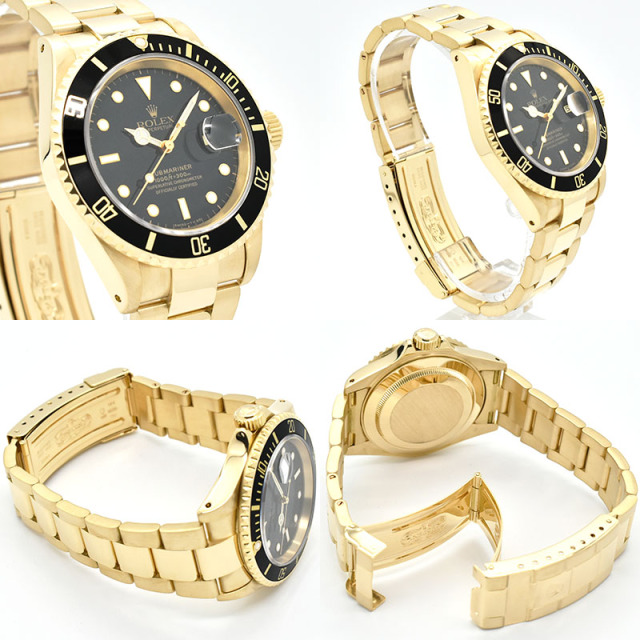 ロレックス ROLEX サブマリーナデイト Ref.16618 18KYG X番 ブラック