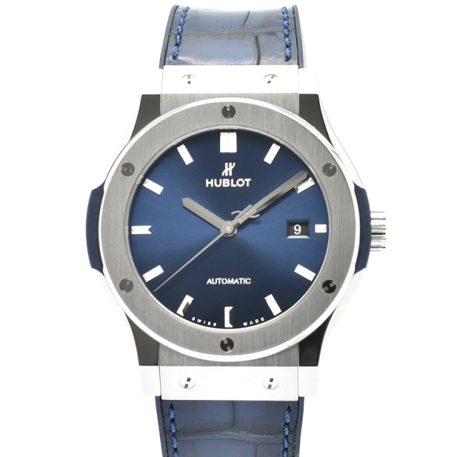 ウブロ　HUBLOT　クラシックフュージョン チタニウム　542.NX.7170.LR　ブルー　42mm　USED　中古