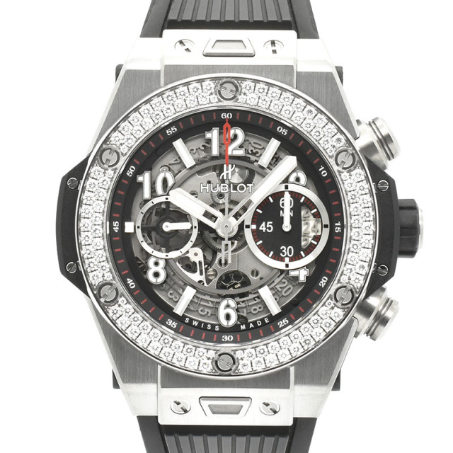ウブロ　HUBLOT　ビッグバン ウニコ チタニウム ダイヤベゼル　411.NX.1170.RX.1104　45mm　チタン　USED　中古
