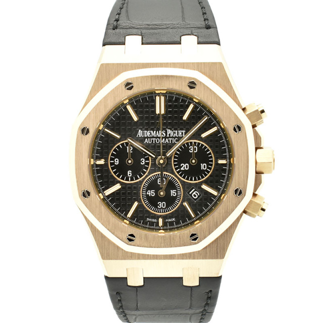 オーデマ・ピゲ　AUDEMARS PIGUET　ロイヤルオーク クロノグラフ　26320OR.OO.D002CR.01　18KPG　41mm　ブラック　革ベルト　USED　中古