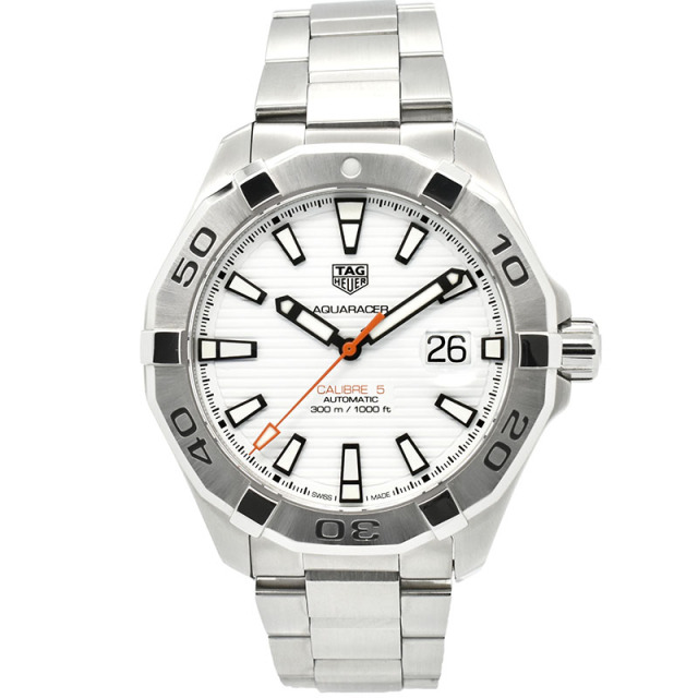 タグホイヤー　TAG HEUER　アクアレーサー　キャリバー5　WAY2013.BA0927　43mm　ホワイト　USED　中古