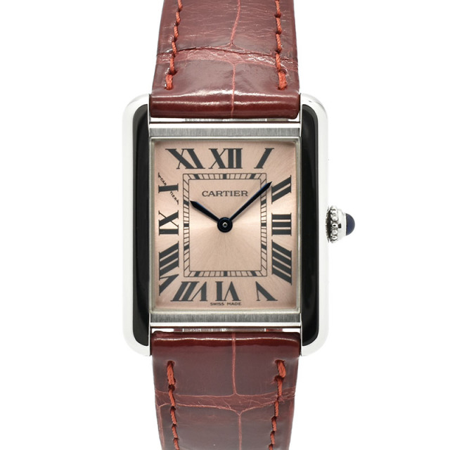 カルティエ　CARTIER　タンクソロ SM　W5200000　31×24.4mm　ピンク　クォーツ　USED　中古