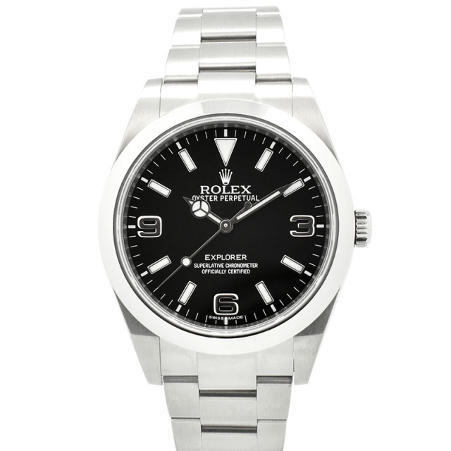 ロレックス　ROLEX　エクスプローラー1　Ref.214270　鏡面バックル　39mm　ブラックアウト　ランダム番　USED　中古