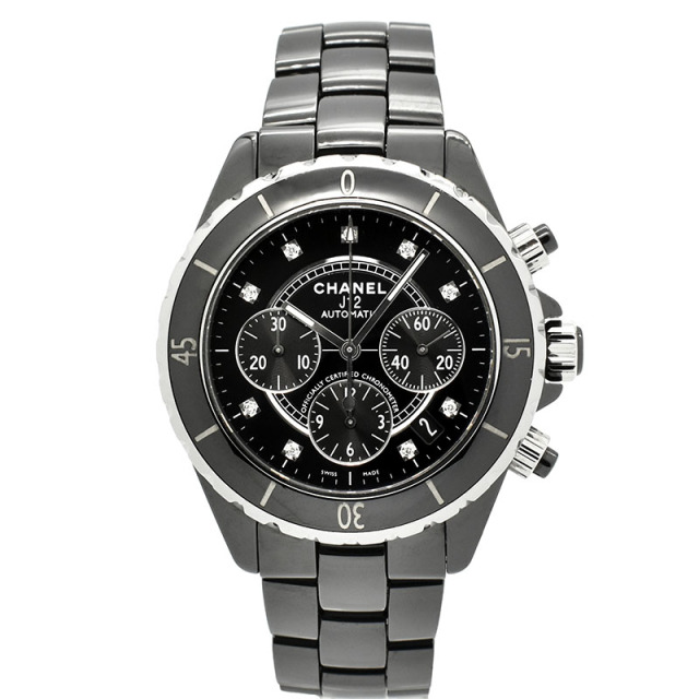 シャネル　CHANEL　J12 クロノグラフ　H2419　9Pダイヤ　41mm　USED　中古