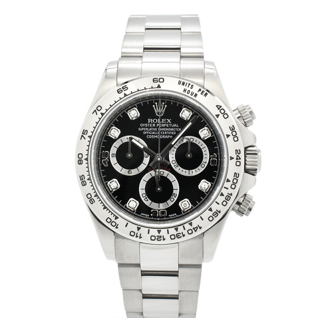 ロレックス　ROLEX　コスモグラフ デイトナ　Ref.116509G　ブラック　8Pダイヤ　18KWG　40mm　ランダム番　USED　中古