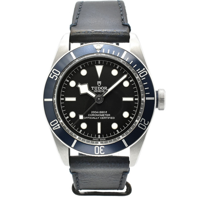 チューダー(チュードル)　TUDOR　ヘリテージ ブラックベイ　79230B　41mm　ブルー　革ベルト　USED　中古