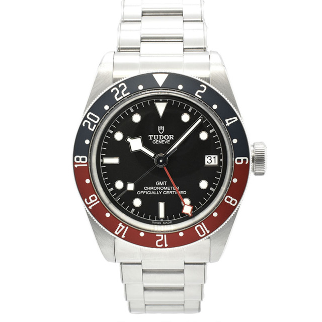 チューダー(チュードル)　TUDOR　ヘリテージ ブラックベイ GMT 青赤ベゼル　79830RB　41mm　ブラック　USED　中古