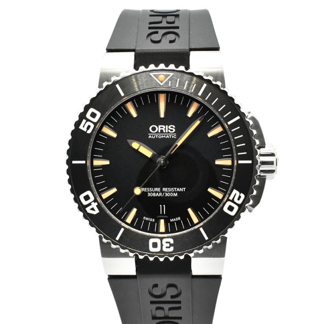 オリス　ORIS　アクイス デイト　733 7653 4159R　ブラック　43mm　USED　中古