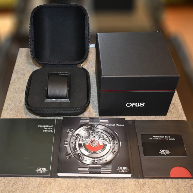オリス　ORIS　アクイス　デイト　733 7653 4153M　SS　グレー 新品)ORIS オリス アクイス デイト グレー/オレンジ 733 7653
