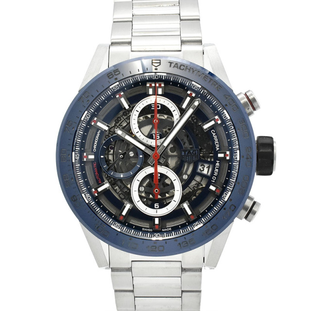 タグホイヤー　TAG HEUER　カレラ キャリバーホイヤー01　CAR201T.BA0766　43mm　ブルー　USED　中古