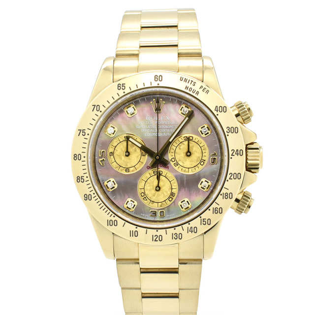 ロレックス　ROLEX　デイトナ　Ref.116528NG　18KYG　ブラックシェル/8Pダイヤ　V番　USED　中古